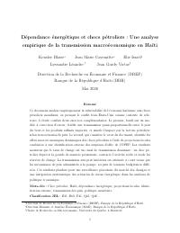 (2026) Energy Dependence and Oil Shocks: An Empirical Analysis of Macroeconomic Transmission in Haiti