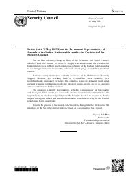 (2025-05) Letter Dated 9 May 2025 from the Chair of the ECOSOC Ad Hoc Advisory Group on Haiti to the President of the Security Council (S/2025/304)