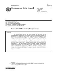 (2008) Report of the Ad Hoc Advisory Group on Haiti (E/2008/90)