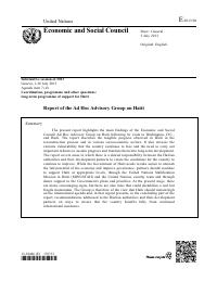 (2013) Report of the Ad Hoc Advisory Group on Haiti (E/2013/90)