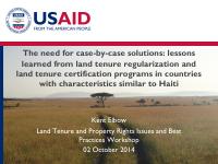 (2014-10-02) The Need for Case-by-Case Solutions in Land-Tenure Regularization