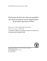 (2014) Assessment of Possible Reforms to Customs Duties on Agricultural Imports in Haiti