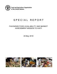 FAO/GIEWS Food Availability and Market Assessment Mission to Haiti