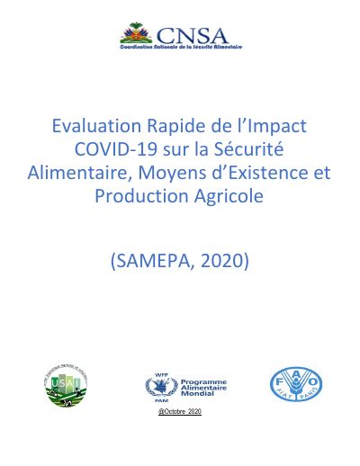 Rapid Assessment of the Impact of COVID-19 on Food Security, Livelihoods and Agricultural Production (SAMEPA, 2020)