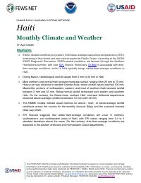 Ayiti, klima ak metyo mansyèl, mas 2025