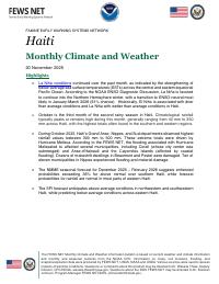 Ayiti, klima ak metyo mansyèl, oktòb 2025