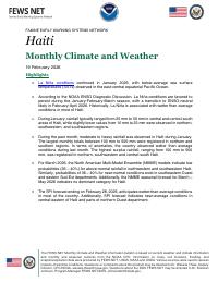 Ayiti, klima ak metyo mansyèl, janvye 2026