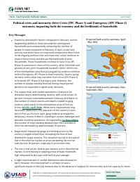 (2024-04) Food Security Outlook Update, April 2024: Political crisis and insecurity drive Crisis (IPC Phase 3) and Emergency (IPC Phase 4) outcomes, impacting both the economy and the livelihoods of households