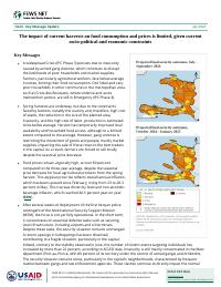 (2024-07) Key Message Update: The impact of current harvests on food consumption and prices is limited, given current socio-political and economic constraints