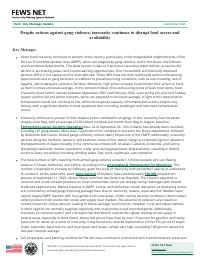 (2025-09) Key Message Update: Despite actions against gang violence, insecurity continues to disrupt food access and availability