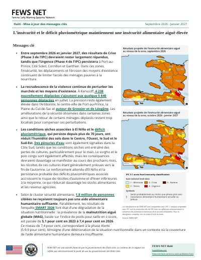 Key Message Update: Insecurity and rainfall deficits are sustaining elevated acute food insecurity