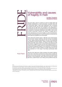(2010) Vulnerability and Causes of Fragility in Haiti