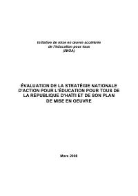Appraisal of Haiti's National Education for All Strategy and Its Implementation Plan