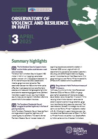(2025) Risk Bulletin: Observatory of Violence and Resilience in Haiti - Issue 3