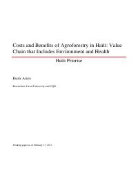 Costs and Benefits of Agroforestry in Haiti: A Value Chain Including Environment and Health
