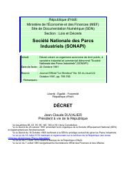 (1989) Decree Creating the National Industrial Parks Company