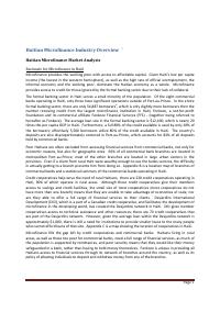 Haitian Microfinance Industry Overview and Market Analysis