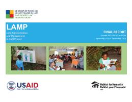 (2014-12/2016-12) LAMP: Land Administration and Management in Haiti Project Final Report