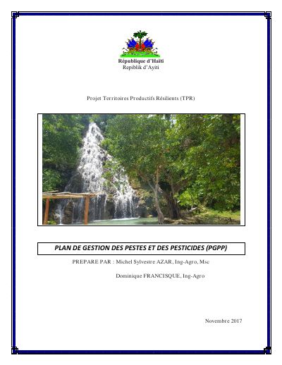 Pest and Pesticide Management Plan (PGPP), Resilient Productive Territories Project, November 2017