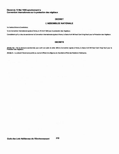 Decree of 13 May 1936 sanctioning the International Convention for the Protection of Plants