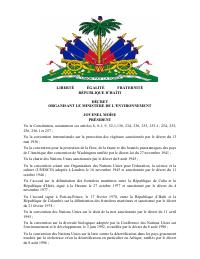 (2020-08-16) Decree Organising the Ministry of the Environment