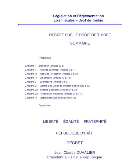 Decree on Stamp Duty