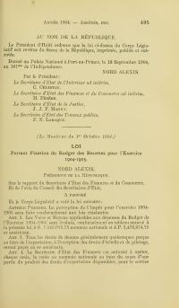 (FY1905) Law Fixing the Budget of Revenue for Fiscal Year 1904-1905
