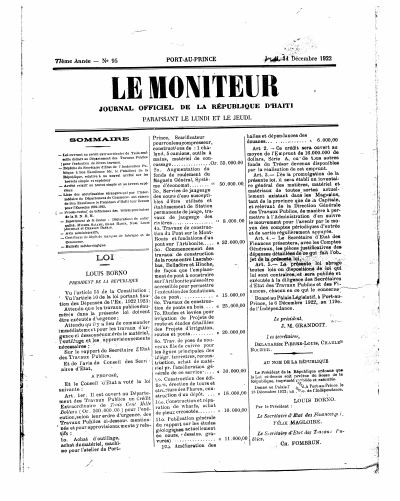 Patents Law, Le Moniteur of 11 December 1922