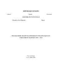 (2006-07) Strategic Development Programme of the Haitian Parliament 2006-2010