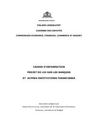 Briefing Book of the Economy, Finance, Trade and Budget Committee on the Bill on Banks and Other Financial Institutions