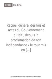 (1804-1818) General Compilation of the Laws and Acts of the Government of Haiti since Independence (Linstant de Pradine)