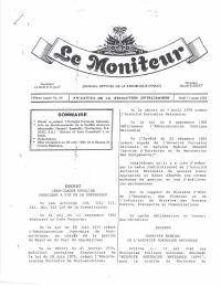 Décret réorganisant l'Autorité Portuaire Nationale (Le Moniteur, 140e année, No 48, 11 juillet 1985)