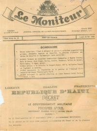Décret autorisant l'État à déléguer des tâches de sécurité à des agences de sécurité privées (Le Moniteur, 144e année, No 39, 22 mai 1989)