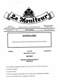 Décret créant le Centre Financier International de l'Île de la Gonâve (Le Moniteur, 171e année, No 4, 7 janvier 2016)