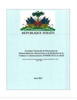 (2021) Estrateji nasyonal dezameman, demantèlman, reyentegrasyon ak rediksyon vyolans kominotè (SNDDR-RVC) nan peyi Dayiti, 2021-2030