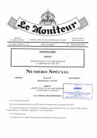 Arrêté fixant le salaire minimum à compter du 6 mai 2026
