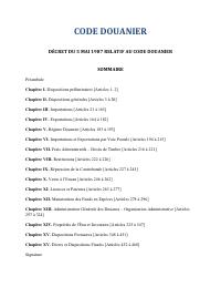 Customs Code of Haiti (Decree of 5 May 1987)
