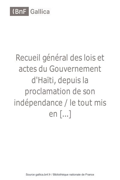 Recueil général des lois et actes du gouvernement d'Haïti, Tome III (1818-1823)