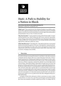 (2021-09) Haiti: A Path to Stability for a Nation in Shock