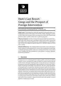 (2022-12) Haiti's Last Resort: Gangs and the Prospect of Foreign Intervention