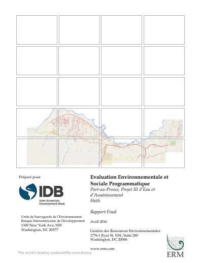 Programmatic Environmental and Social Assessment, Port-au-Prince Water and Sanitation Project III