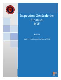 (2011-01) IGF Mission Summary (January 2011): Audit du Poste Comptable affecté au MICT Rapport final de l’audit du poste comptable affecté au MICT Résum