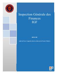 (2011-01) IGF Mission Summary (January 2011): Audit du Poste Comptable affecté au Bureau du Premier Ministre Rapport final audit du Poste Comptable affe