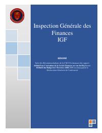 (2012-06) IGF Mission Summary (June 2012): Suivi des Recommandations de la CSC/CA émanant du rapport définitif sur l’exécution de la Loi de Finances