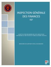 IGF Mission Summary: Audit du Programme de Scolarisation Universelle Gratuite et Obligatoire (PSUGO)