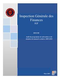 (2015-03) IGF Mission Summary (March 2015): Audit du programme de subvention et de dotation de manuels scolaires 2009-2010