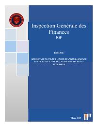 (2015-03) IGF Mission Summary (March 2015): Mission de suivi de l’audit du programme de subvention et de dotation des manuels scolaires