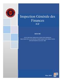 (2015-03) IGF Mission Summary (March 2015): Suivi des recommandations des missions précédentes aux postes comptables des directions départementales du mef
