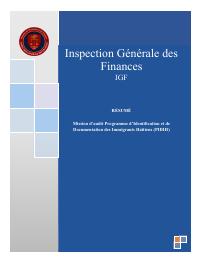 (2015-08) IGF Mission Summary (August 2015): Mission d’audit Programme d’Identification et de Documentation des Immigrants Haïtiens (PIDIH)