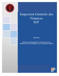IGF Mission Summary: Diagnostic des dispositifs de contrôle interne du Ministère de la Santé Publique et de la Population (MSPP)
